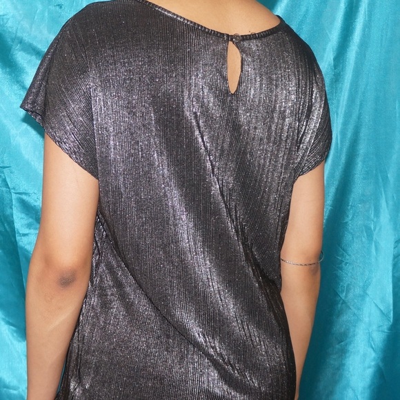Metallic Ribbed T-shirt Top ☁️ - Picture 3 of 4